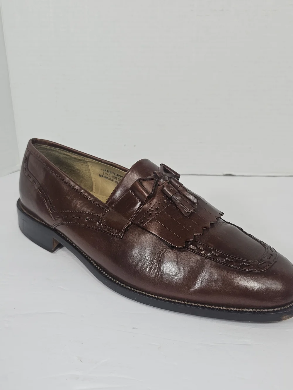 Stacy Adams Brown Leather Tassel Kiltie Loafers Preppy Mens Sz 11